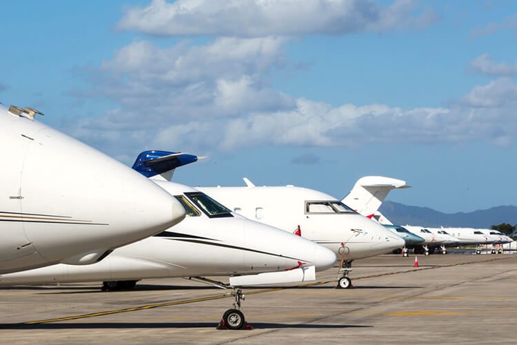 Frota de aviões da Amaro Aviation, empresa de aviação executiva.