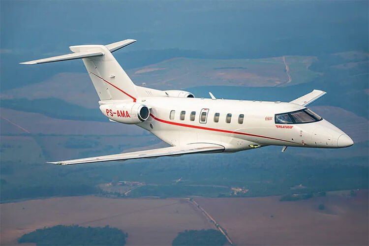 Avião PS-AMA em pleno vôo da Frota de Aviões da Amaro Aviation, empresa de aviação executiva.
