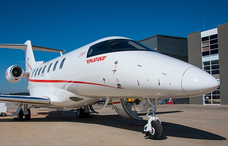 Jatinho Pilatus da Amaro Aviation, empresa de aviação executiva.