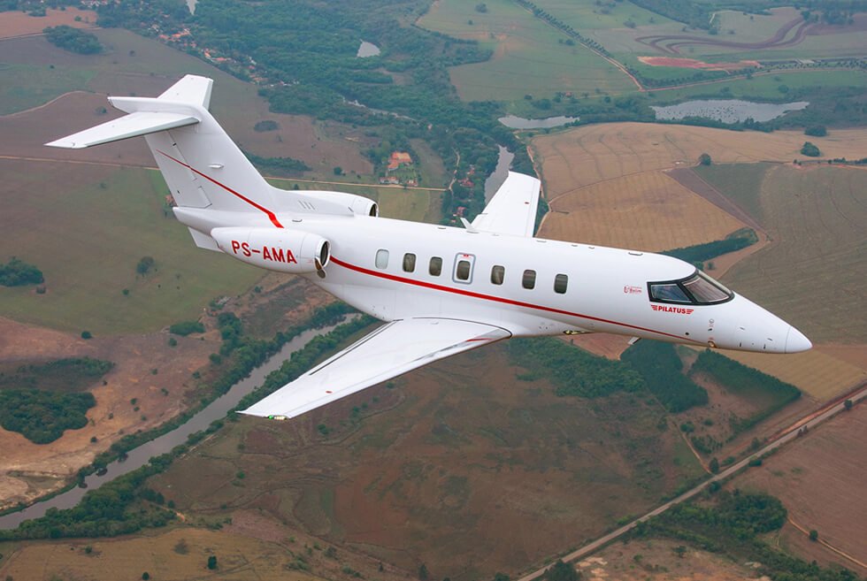 Avião PS-AMA em pleno vôo da Frota de Aviões da Amaro Aviation, empresa de aviação executiva.